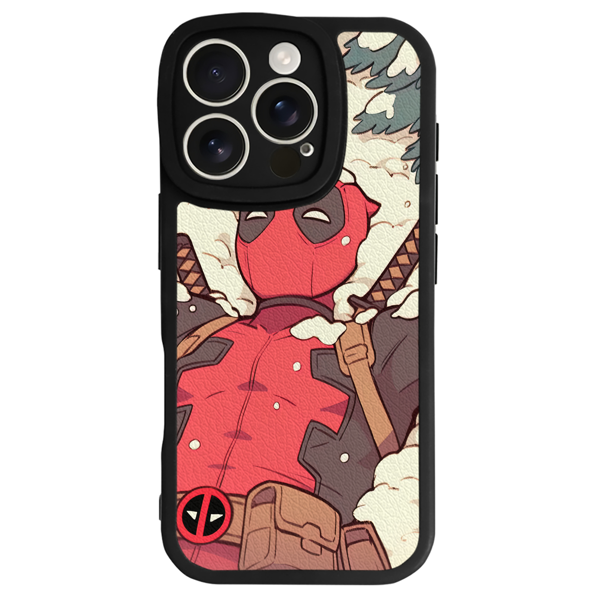 （画像用） Deadpool デッドプール 【iPhone 16シリーズ対応】シリコンスマホケース（レザー調） 材質：シリコン